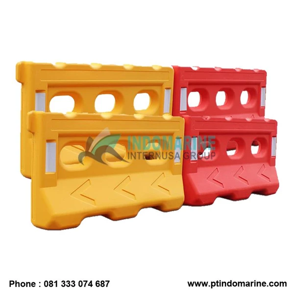 Red HDPE Plastic Road Barrier