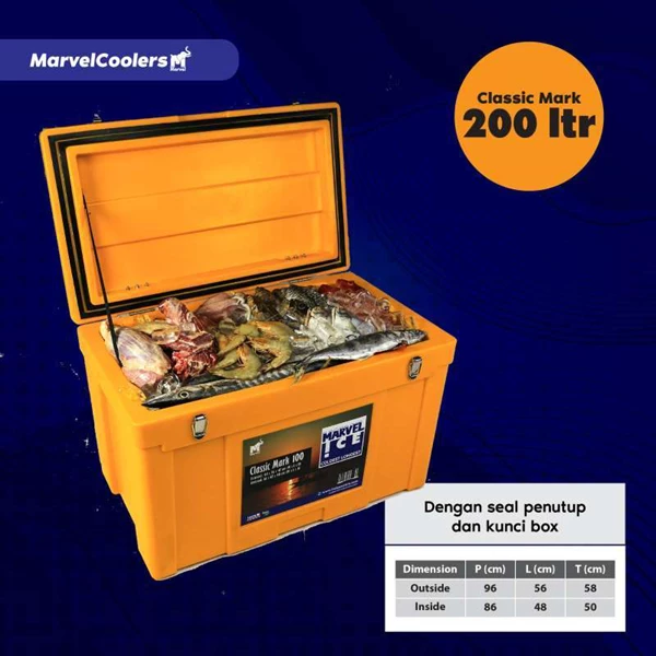 Cooler Box Marvel 200 Liter Hinges Classic 